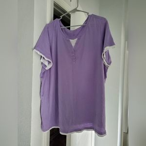 Woman Within short sleeve layered look shirt, size 22/24